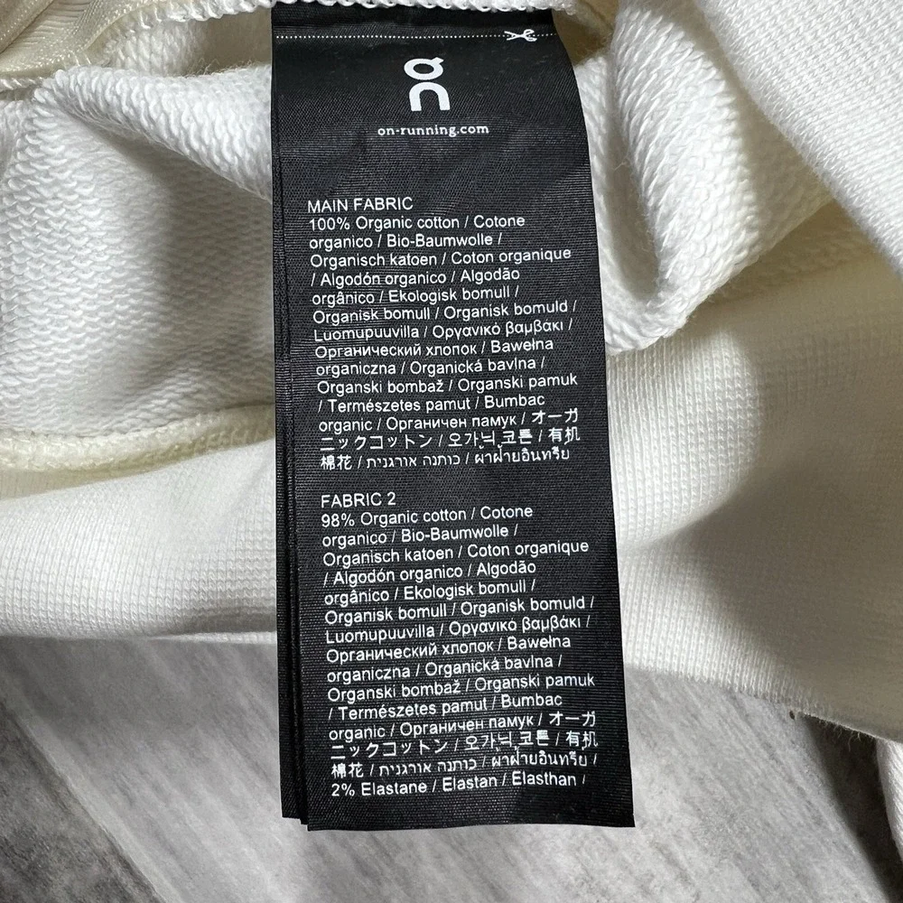 On Cloud Pullover Crew Neck White‎ Sweater French Terry Women's Large NWOT